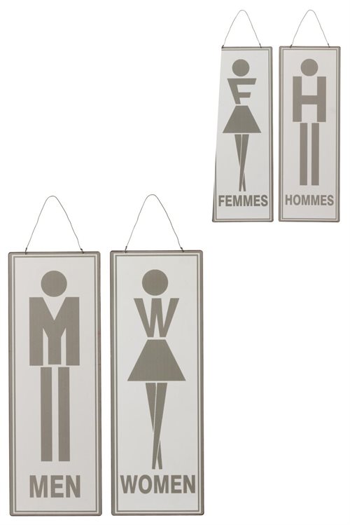 Dame/herre toilet skilt, hvor du kan vælge sprog - FØR 229