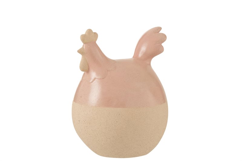Kæmpe Kylling i keramik og i lys pink - FØR 229,-