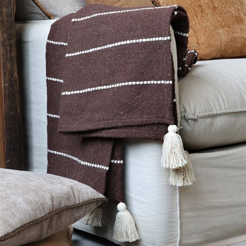 Aix Plaid af overskudsgarn - COFFEE