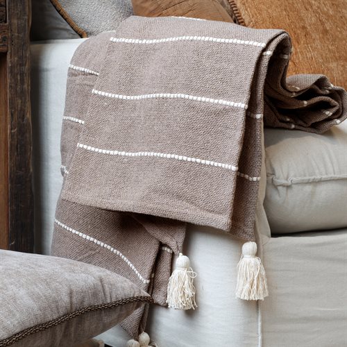 Aix Plaid af overskudsgarn - Latte