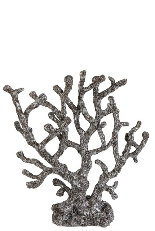 Stor flot Koral i grå/sølv som dekoration