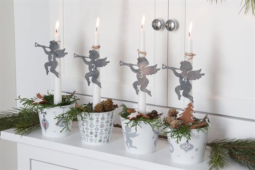 Adventsengle i zinc 1-2-3-4 - Nedsat