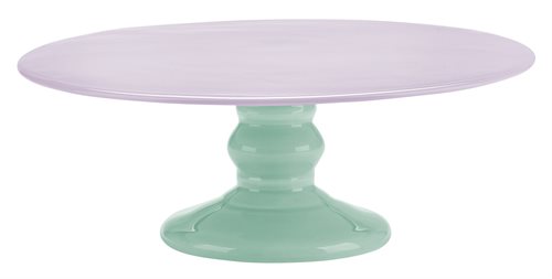 Cake stand purple top, mint foot + Spoon set of 6 in multi color + 1 sæt Candy Lys