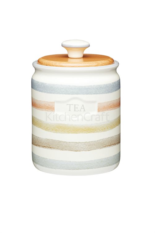 Classic keramik Tea krukke I stribet landlig stil