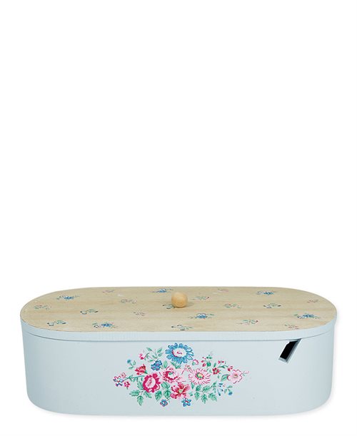 Ailis Opbevaringsbox lyseblå M - med de smukke blomsterbuketter