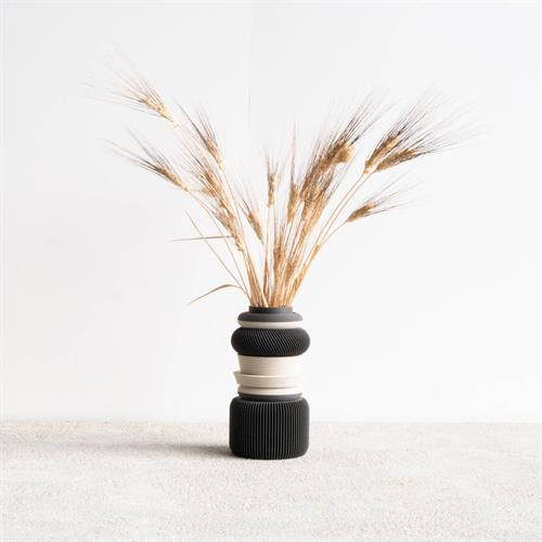 Modulær vase NU grå, perfekt til tørrede blomster