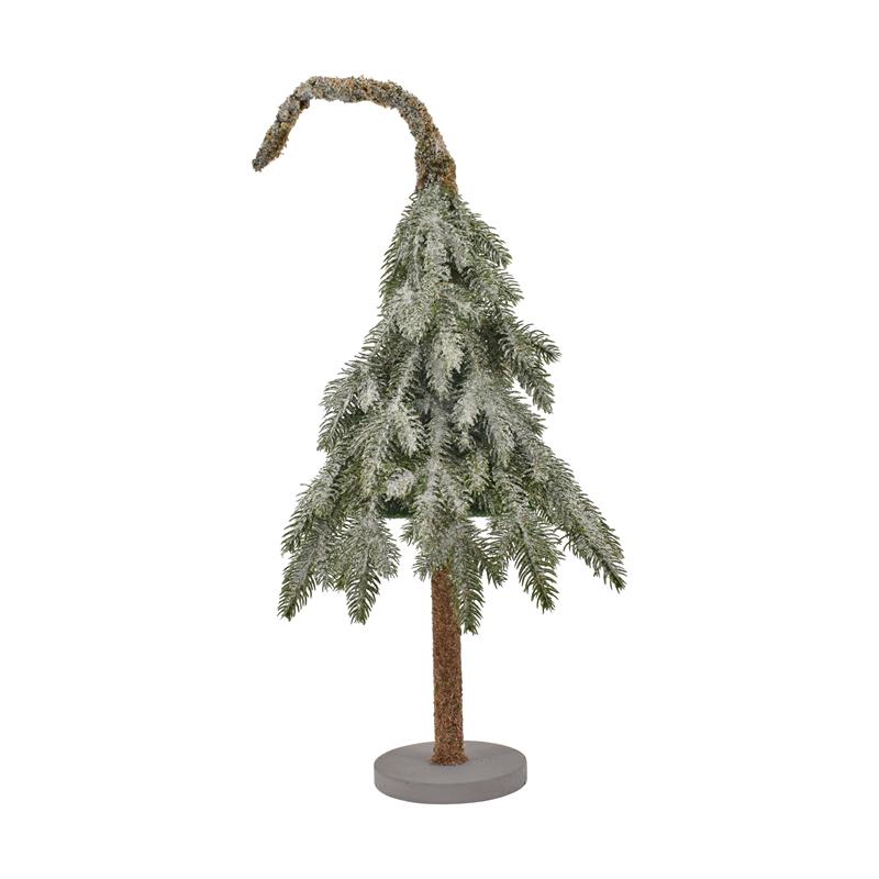 Kunstigt grantræ, m. bøjet top og sne - 2 pack